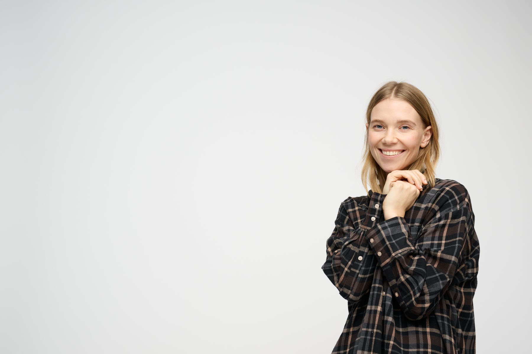 Floret Check skjortekjole - brun/sort